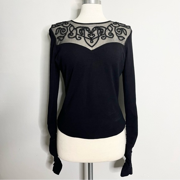 ANDREA JOVINE Long Ruched Sleeve Wool Sweater - Picture 1 of 7